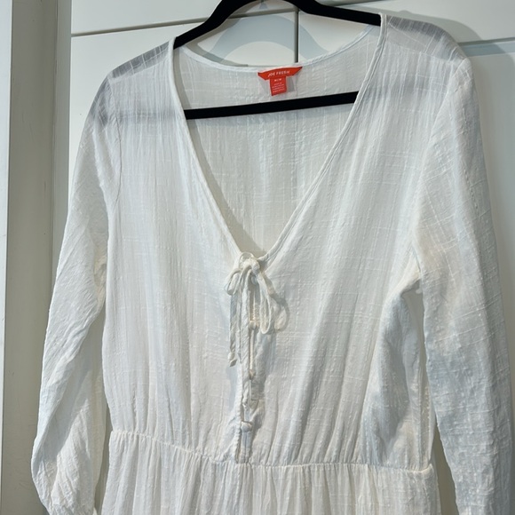 Joe Fresh Cotton Blend Tiered Lightweight Long Sleeves Summer Midi Dress - Picture 8 of 14